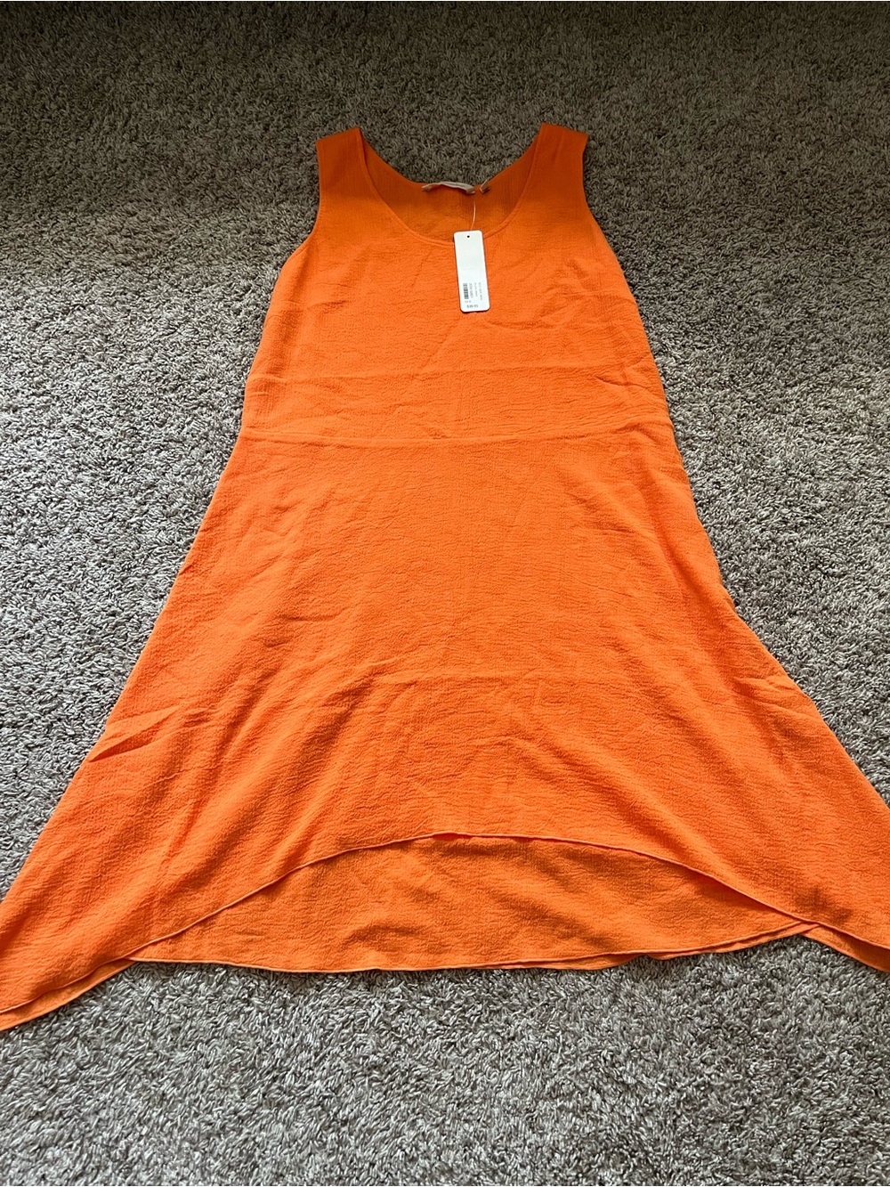 Soft Surroundings Beech Gauze Vibrant Orange High-Low Sleeveless Dress Size S
